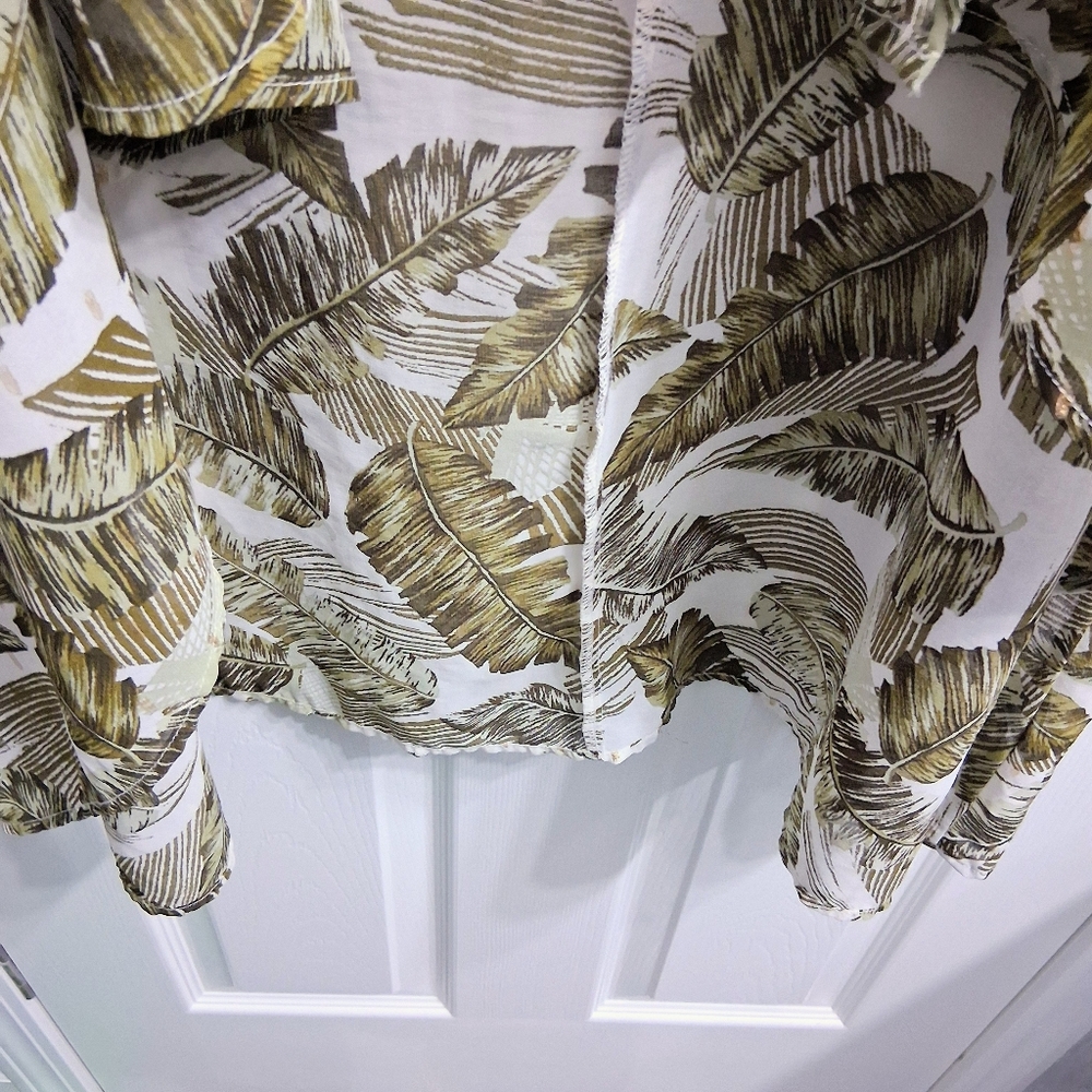 Kimono Duster Tropical Print Botanical Palm Leaves Long Length Gypsy Moondust - Picture 11 of 17